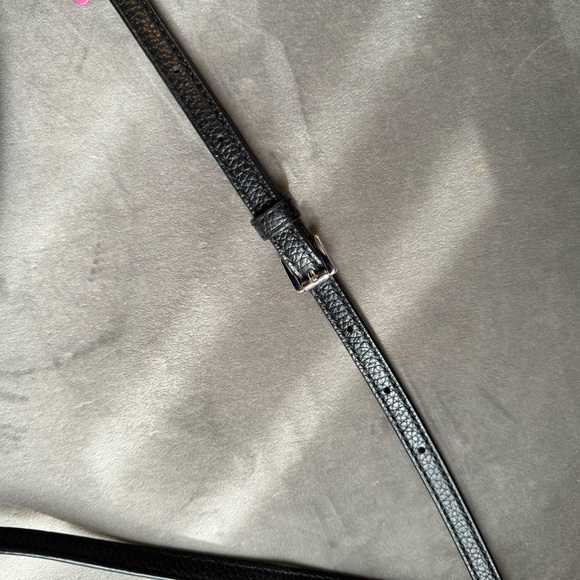 Michael Kors Jet Set Black Pebbled Leather Crossbody Bag with Silver Chain - Picture 12 of 16